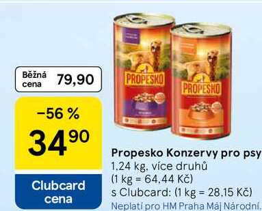 Propesko Konzervy pro psy, 1,24 kg, více druhů