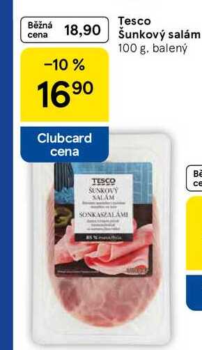 Tesco Šunkový salám, 100 g, balený 