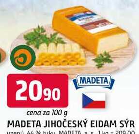 MADETA JIHOČESKÝ EIDAM SÝR uzený 100g