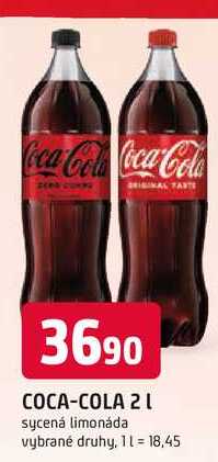 Coca-Cola 2l, vybrané druhy 2l