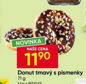 Donut tmavý s písmenky 71g