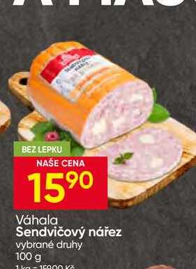 Váhala Sendvičový nářez vybrané druhy 100 g