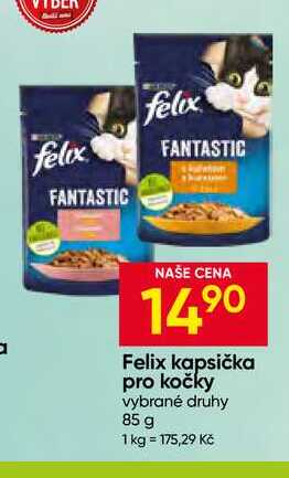 Felix kapsička pro kočky vybrané druhy 85 g