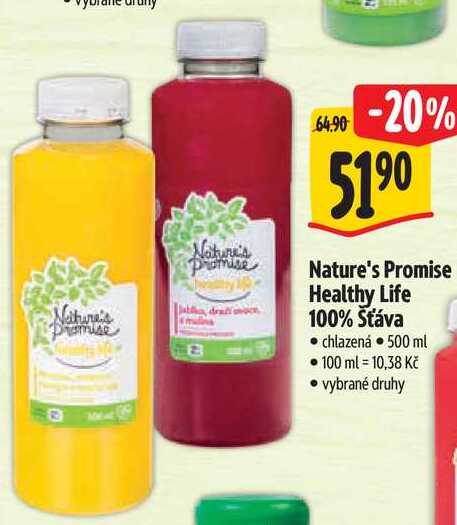 Nature's Promise Healthy Life 100% Sťáva, 500 ml