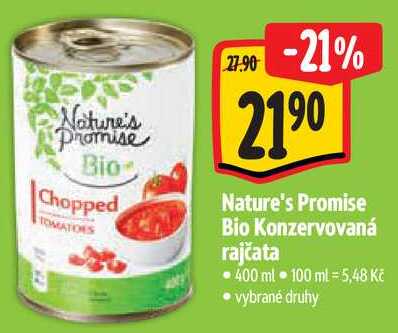 Nature's Promise Bio Konzervovaná rajčata, 400 ml 