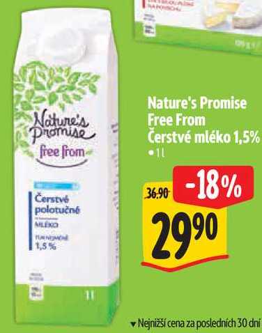 Nature's Promise Free From Čerstvé mléko 1,5%, 1l