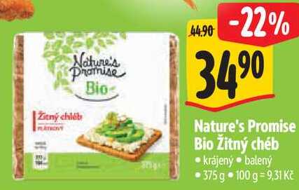 Nature's Promise Bio Žitný chéb, 375 g