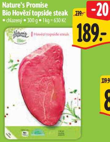 Nature's Promise Bio Hovězí topside steak, 300g
