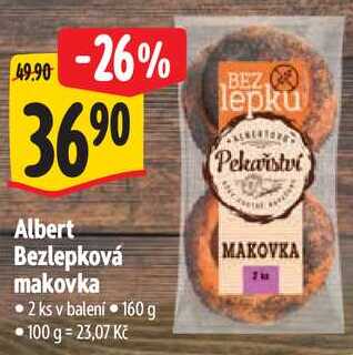 Albert Bezlepková makovka, 160 g