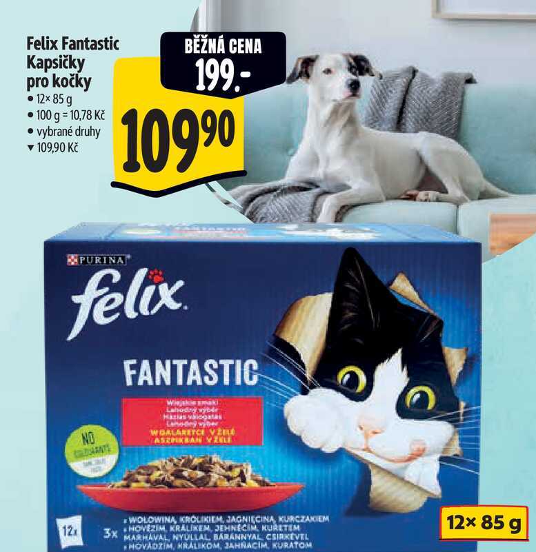 Felix Fantastic Kapsičky pro kočky 12× 85 g