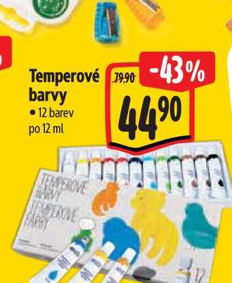 Temperové barvy 12 barev