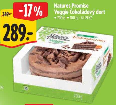 Natures Promise Veggie Čokoládový dort, 700 g