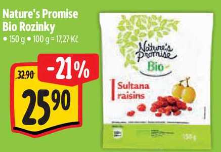 Nature's Promise Bio Rozinky, 150 g