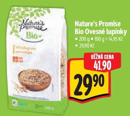Nature's Promise Bio Ovesné lupínky, 200 g