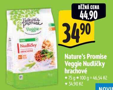 Nature's Promise Veggie Nudličky hrachové, 75 g 