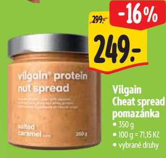 Vilgain Cheat spread pomazánka, 350 g