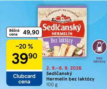 Sedlčanský Hermelín bez laktózy, 100 g