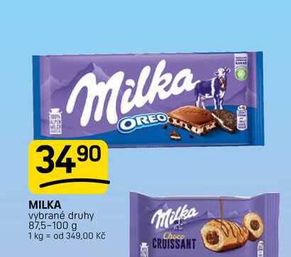 MILKA vybrané druhy 87,5-100 g