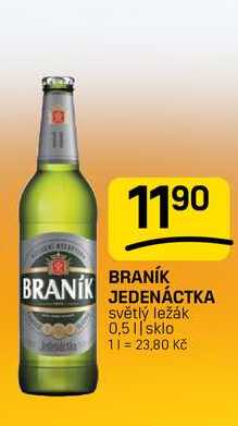 BRANÍK JEDENÁCTKA světlý ležák 0,5l