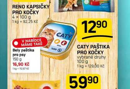 CATY PAŠTIKA PRO KOČKY vybrané druhy 100 g
