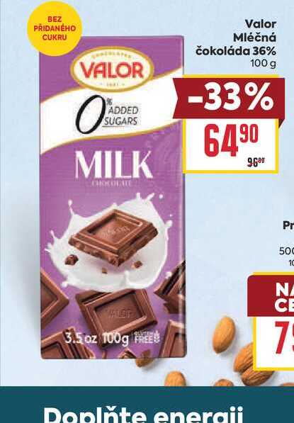 Valor Mléčná čokoláda 36% 100 g