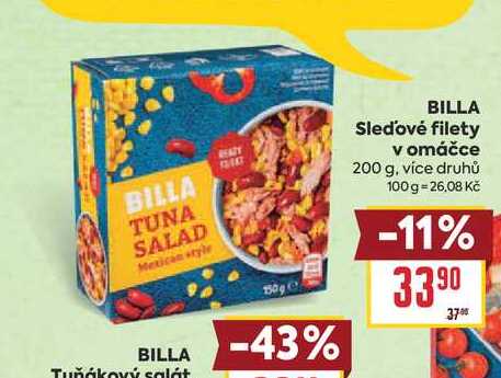 BILLA Sledové filety v omáčce 200 g