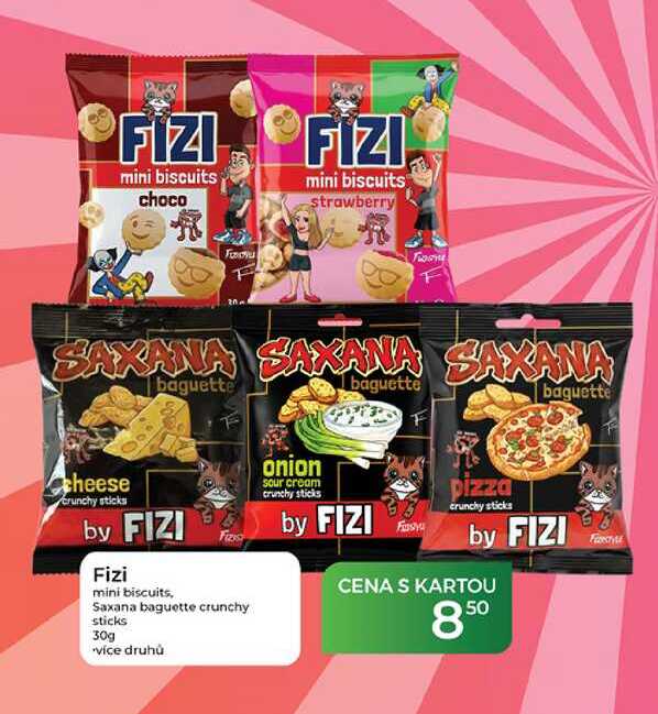 Fizi mini biscuits, Saxana baguette crunchy sticks 30g