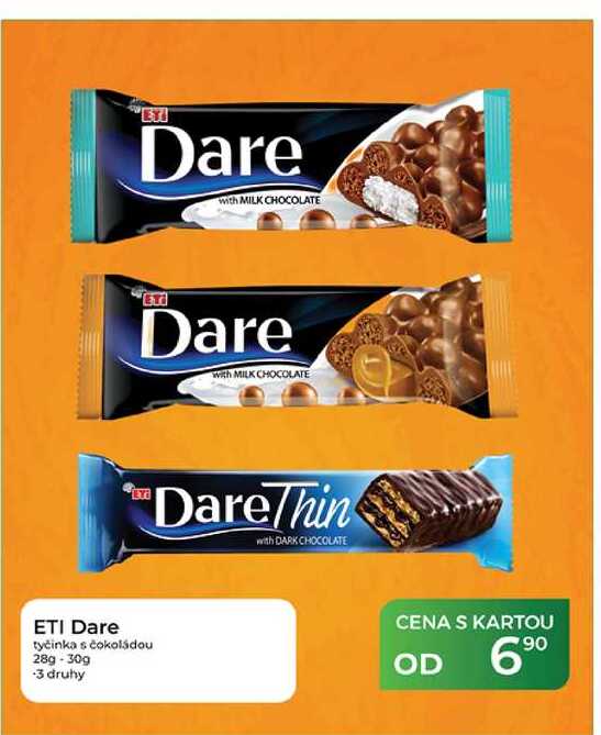 ETI Dare tyčinka s čokoládou 28g-30g  