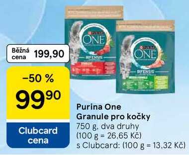 Purina One Granule pro kočky, 750 g, dva druhy
