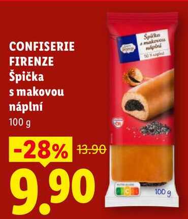 CONFISERIE FIRENZE Špička s makovou náplní, 100 g