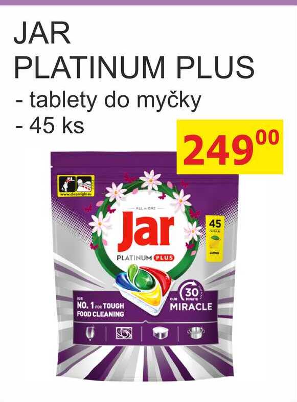 JAR PLATINUM PLUS - tablety do myčky 45 ks