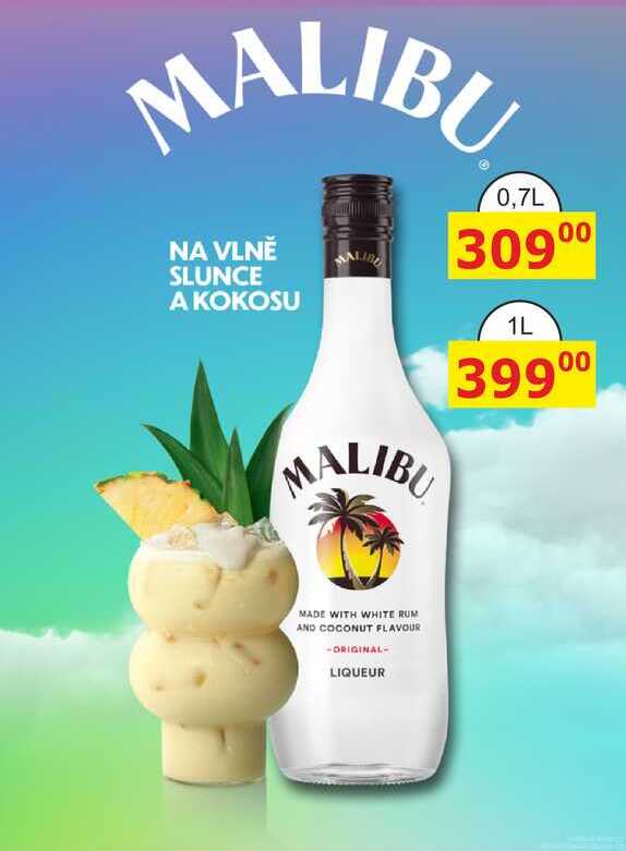 Malibu Original likér na bázi rumu s kokosovou příchutí 1l