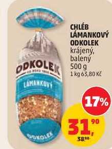 CHLÉB LÁMANKOVÝ ODKOLEK krájený, balený, 500 g