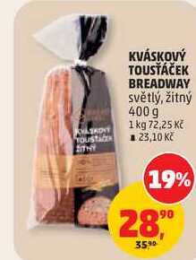 KVÁSKOVÝ TOUSŤÁČEK BREADWAY světlý, žitný, 400 g