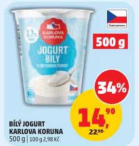 BÍLÝ JOGURT KARLOVA KORUNA, 500 g