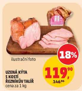 UZENÁ KÝTA S KOSTÍ ŘEZNÍKŮV TALÍŘ, 1 kg