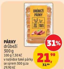 PÁRKY drůbeží, 300 g 