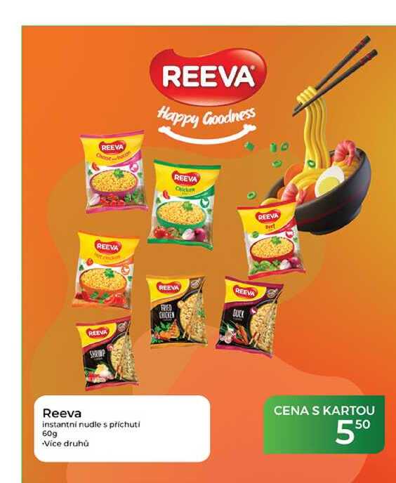 Reeva instantni nudle s příchuti 60g