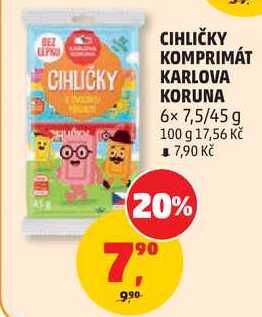 CIHLIČKY KOMPRIMÁT KARLOVA KORUNA, 6x 7,5/45 g