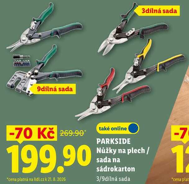PARKSIDE Nůžky na plech / sada na sádrokarton  