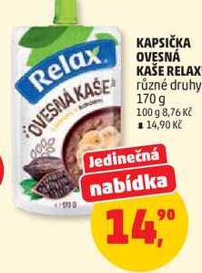 KAPSIČKA OVESNÁ KAŠE RELAX různé druhy, 170 g
