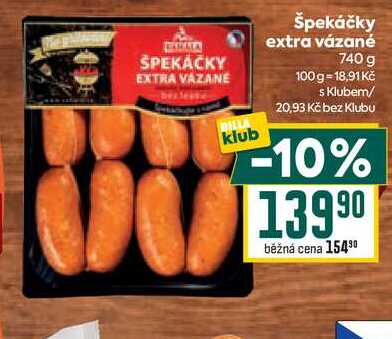 Špekáčky extra vázané 740 g