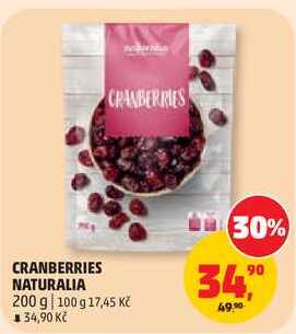CRANBERRIES NATURALIA, 200 g