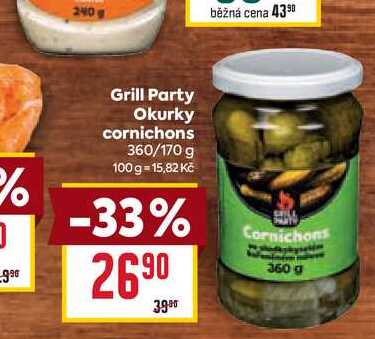 Grill Party Okurky cornichons 360/170 g