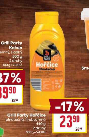 Grill Party Hořčice plnotučná, hrubozrnná 440 g 