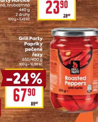 Grill Party Papriky pečené řezy 650/400 g