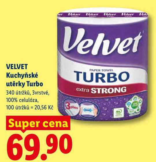 VELVET Kuchyňské utěrky Turbo, 340 útržků
