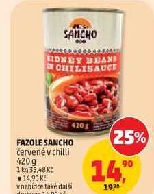 FAZOLE SANCHO červené v chilli, 420 g
