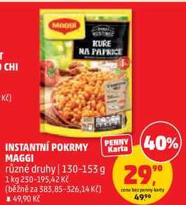 INSTANTNÍ POKRMY MAGGI různé druhy, 130-153 g