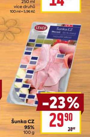 Šunka CZ 95% 100 g